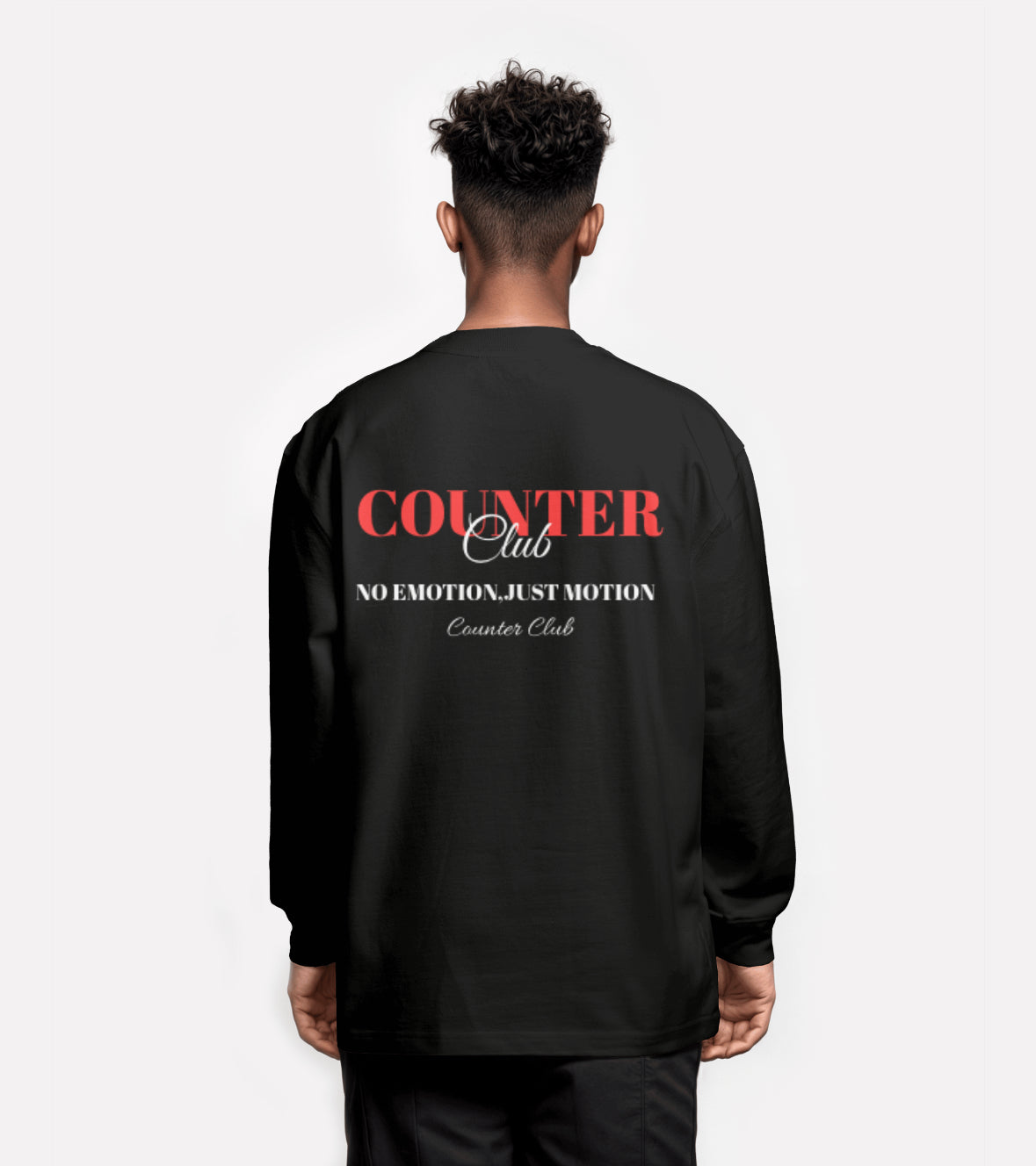 / Long Sleeve Tee - Black No Emotion, Just Motion - Counter Club