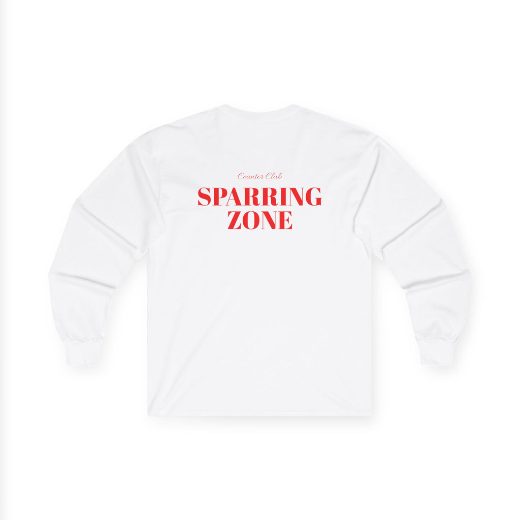 White Long Sleeve  Red/White