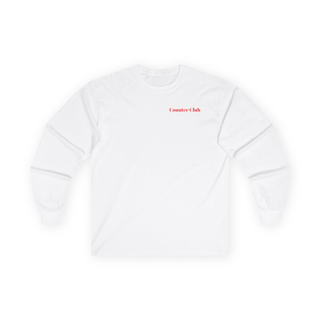 White Long Sleeve  Red/White