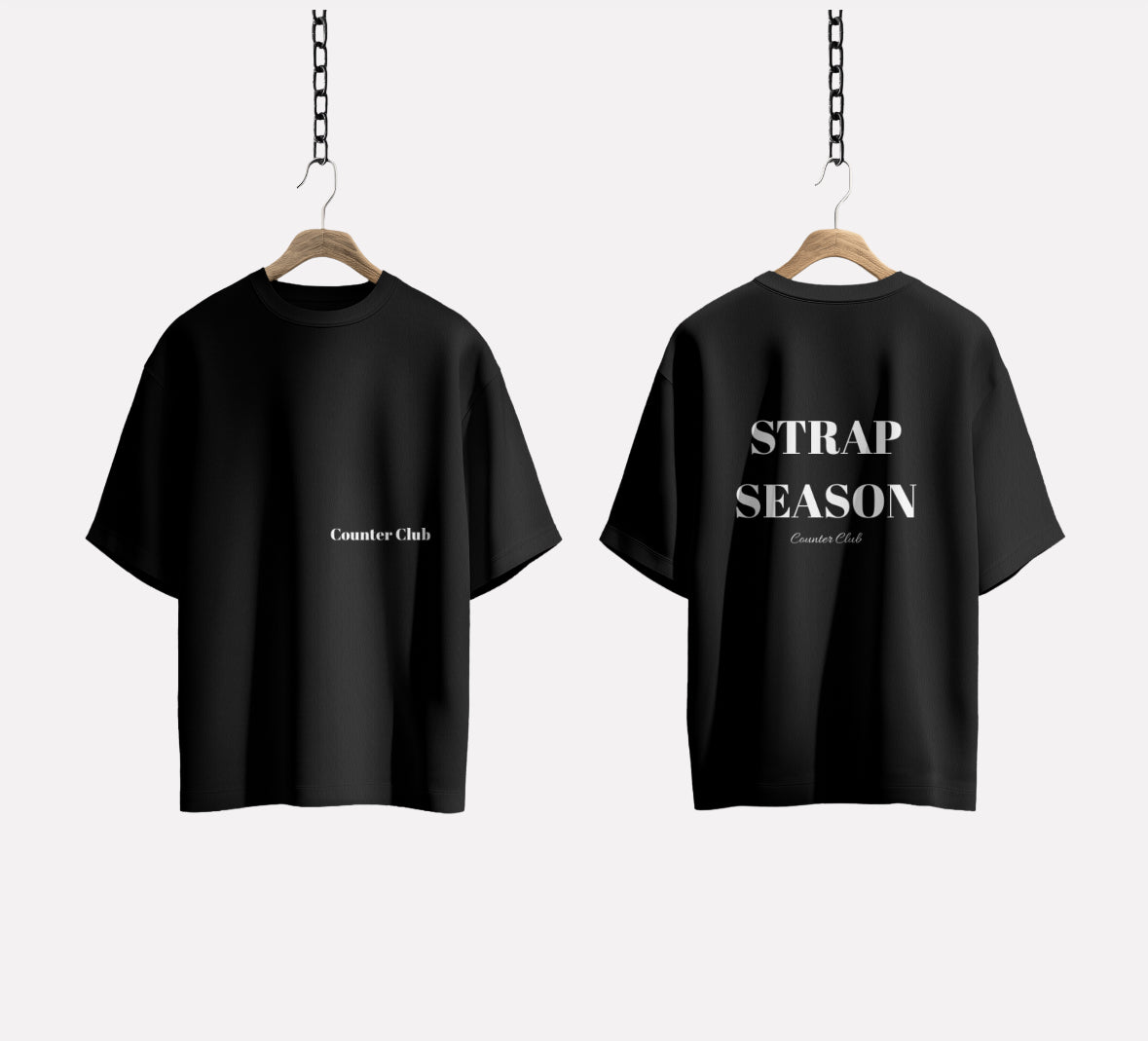 Black Oversized STRAP SEASON T-Shirt