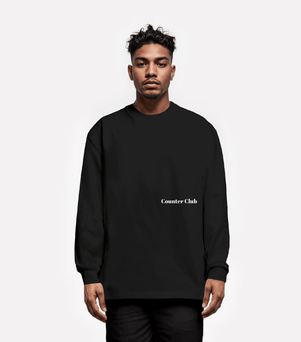 / Long Sleeve Tee - Black No Emotion, Just Motion - Counter Club