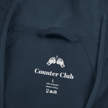 Counter Club Unisex Wind Breaker Jacket in Navy, Red, Black, and Gray for Boxers