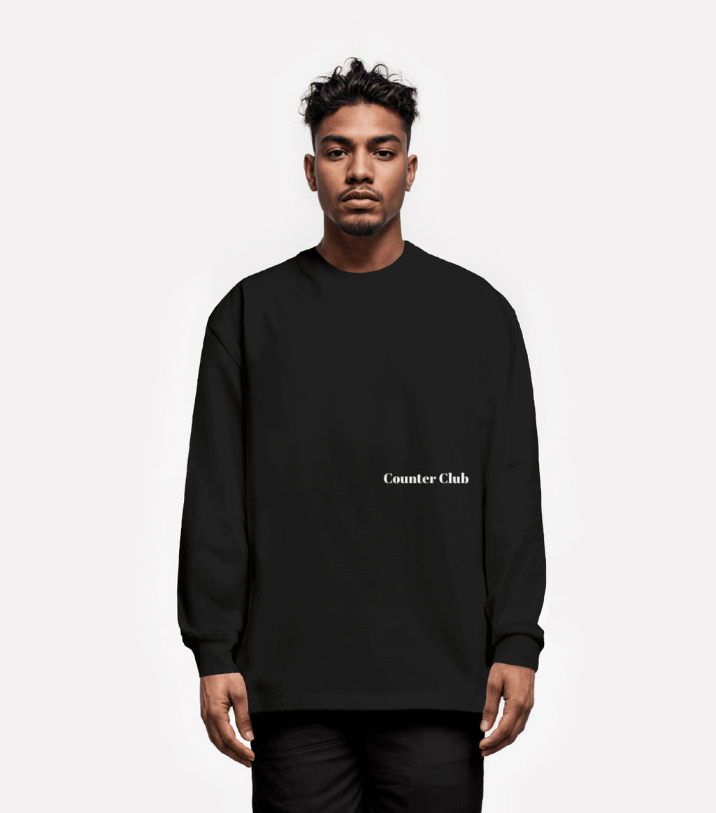 Black Long Sleeve Sparring Zone Tee