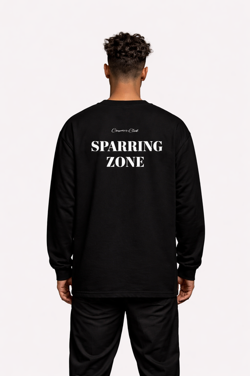 Black Long Sleeve Sparring Zone Tee