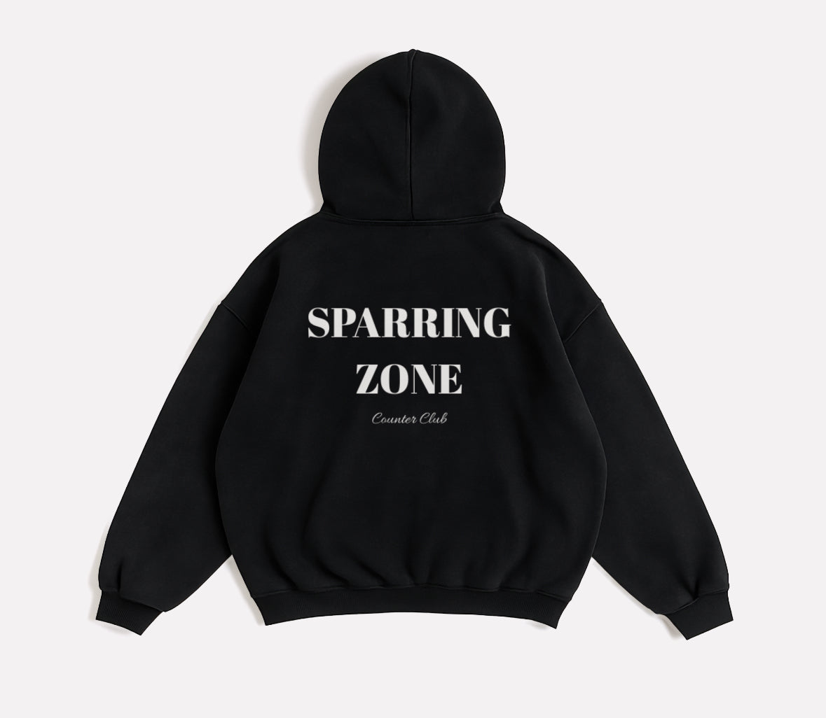 Black Oversized SPARRING ZONE Hoodie