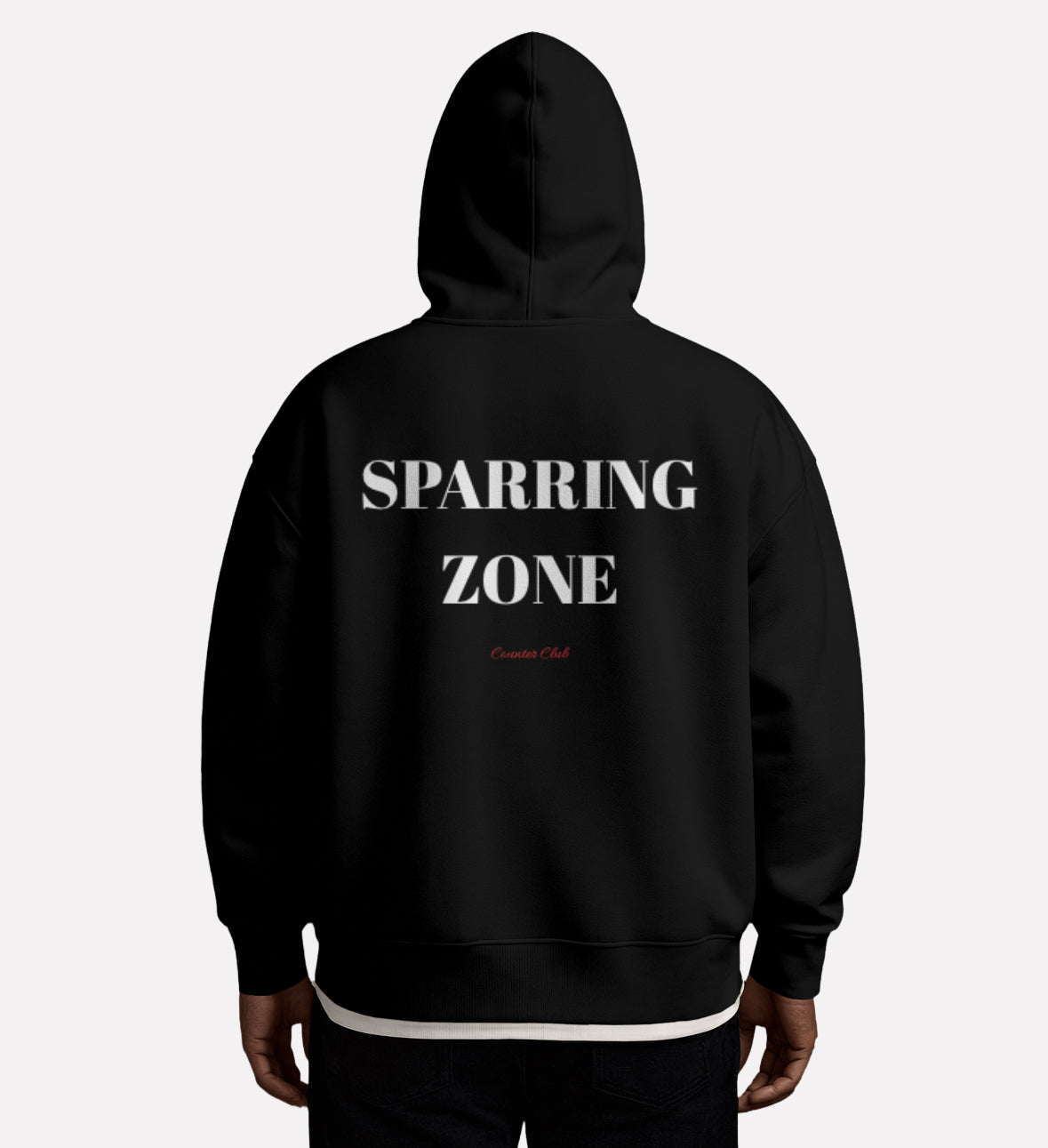 Black Oversized SPARRING ZONE Hoodie